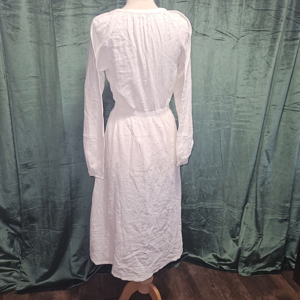 Pact Coastal Double Gauze Poet Sleeve Dress - Picture 3 of 4